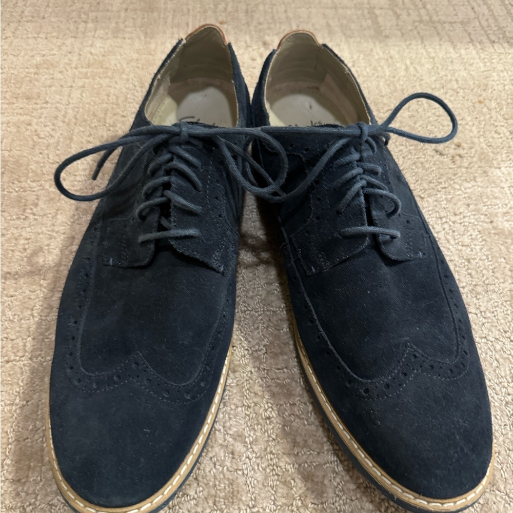 Clark’s Blue Suede Wing Tips